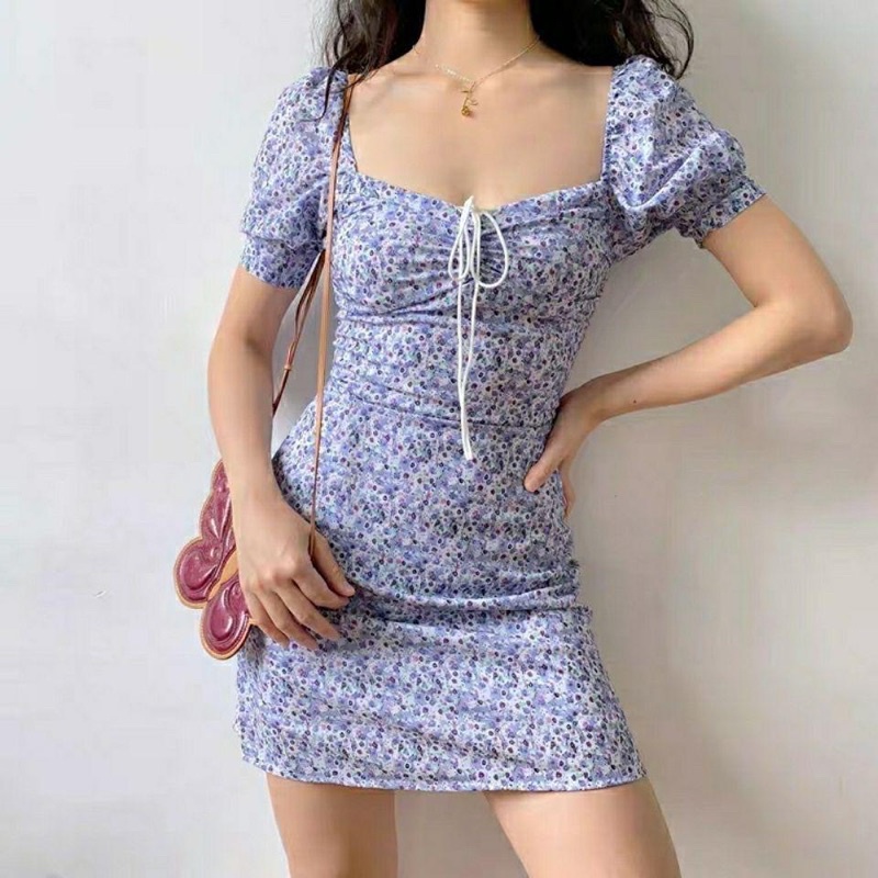 LMB REALPICT INMPOR KOREAN BODYCON SLIMFIT DRESS GAUN DENGAN LENGAN PUFF