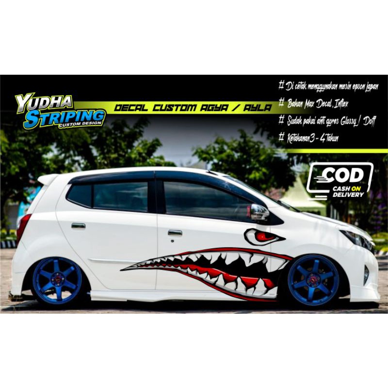 STICKER VARIASI MOBIL AGYA, AYLA, JAZZ, BRIO, SIGRA, CAYLA, DLL / STIKER CUSTOM ANIME