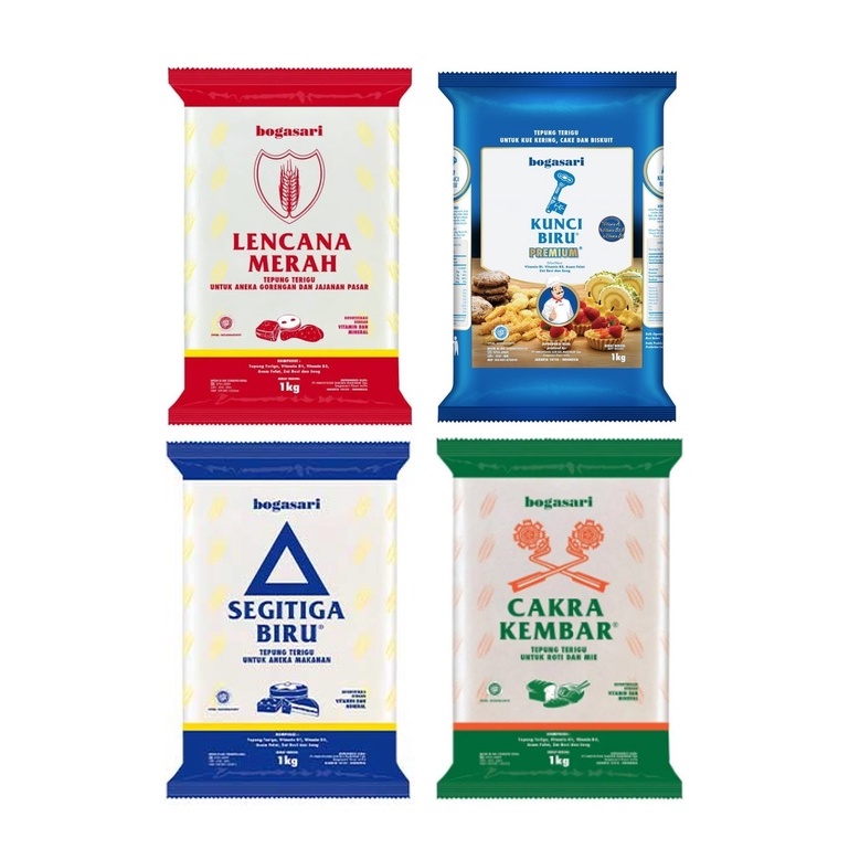 

BOGASARI TEPUNG 1KG - Tepung KUNCI/CAKRA/SEGITIGA/LENCANA 1kg