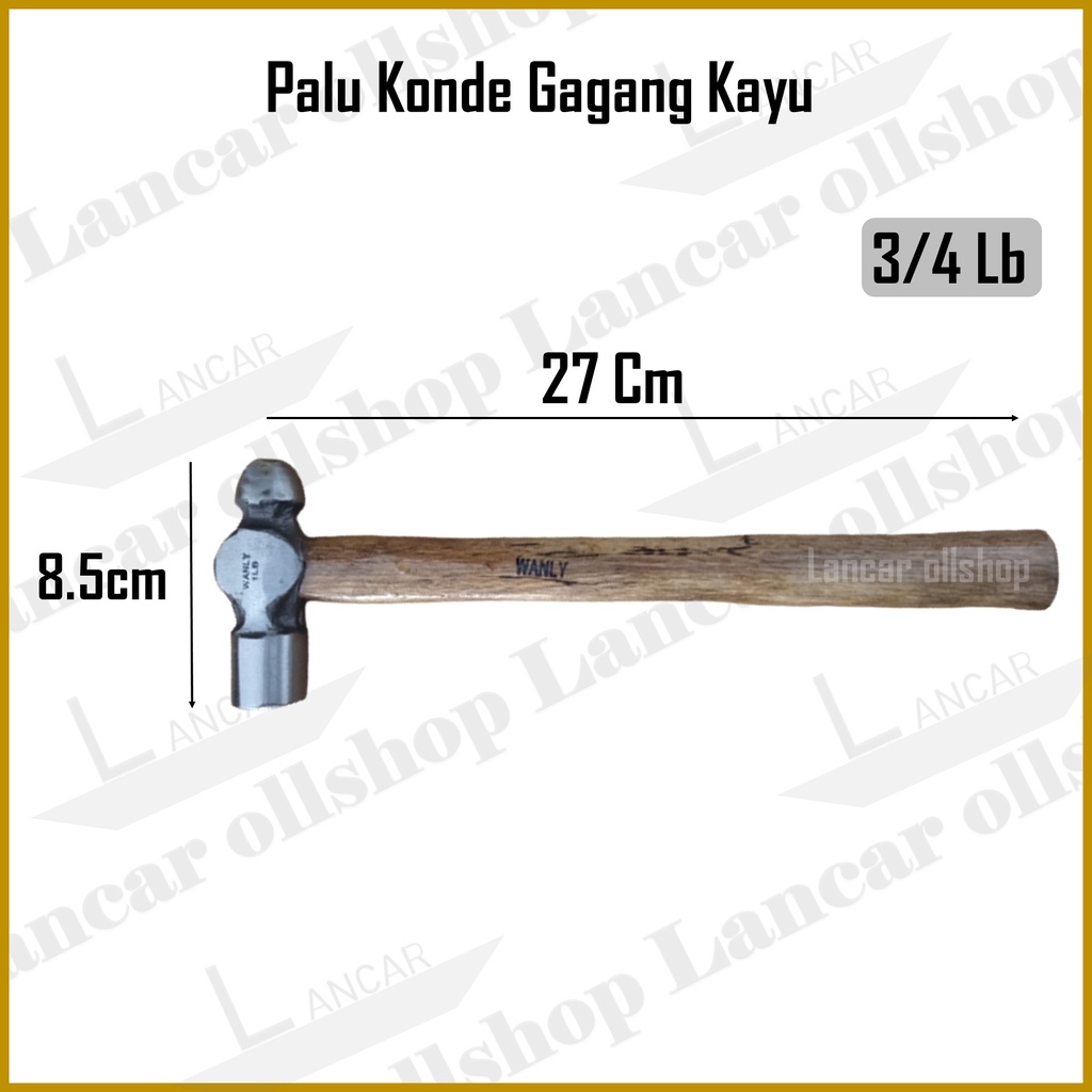 Palu konde gagang kayu 3/4 LB