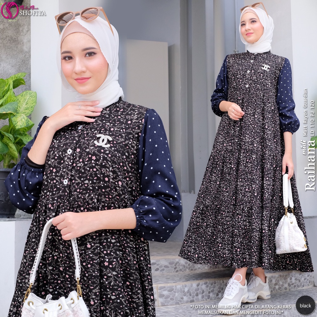 [RESTOCK] GAMIS DRESS FASHION MUSLIM // AGATA BY SHOFIYA-RAIHANA BLACK