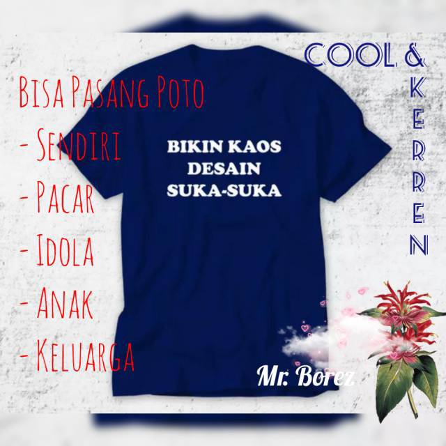 Kaos Desain foto sendiri || Kaos Katun Combat || Kaos Custom| Kaos Foto Sendiri