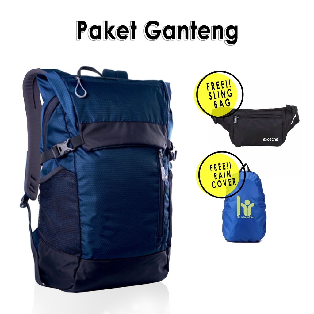 Tas Ransel Backpack, Tas Punggung Dayspack, Tas Ransel Sekolah, Tas Ransel Kuliah (Paket Ganteng)