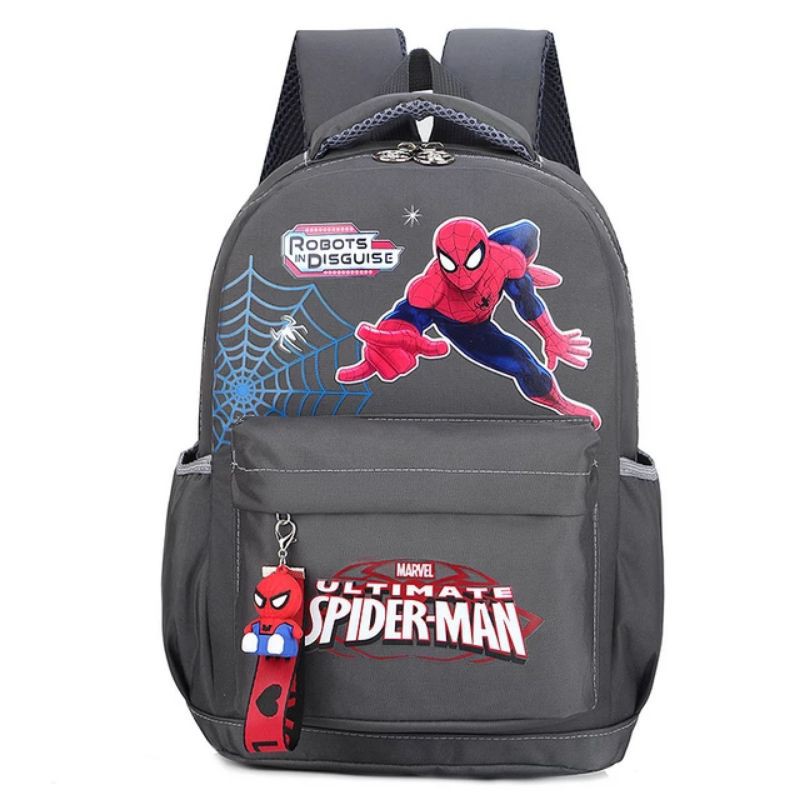 Rairaka.id / Spiderman - Tas Anak Sekolah anak laki-laki tas sekolah anak sd tk smp laki-laki murah New Baru Tas Anak Terlaris backpack tas sekolah anak laki laki baru tas anak sd tas sd-Abu-abu