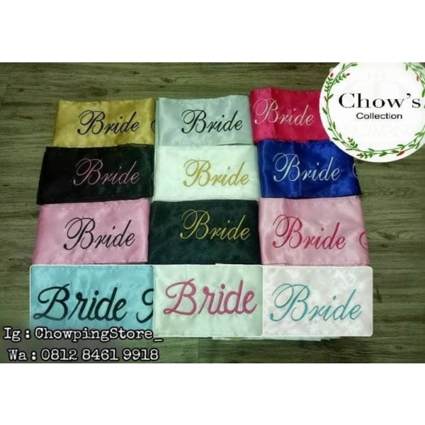 Unik Selempang Bride To Be  Sash Bridal Shower BORDIR Murah