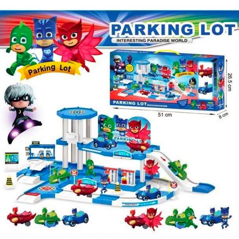 MAINAN ANAK - PJ MASKS PARKING LOT PLAY SET PEROSOTAN / MAINAN PJ MASK PARKING LOT