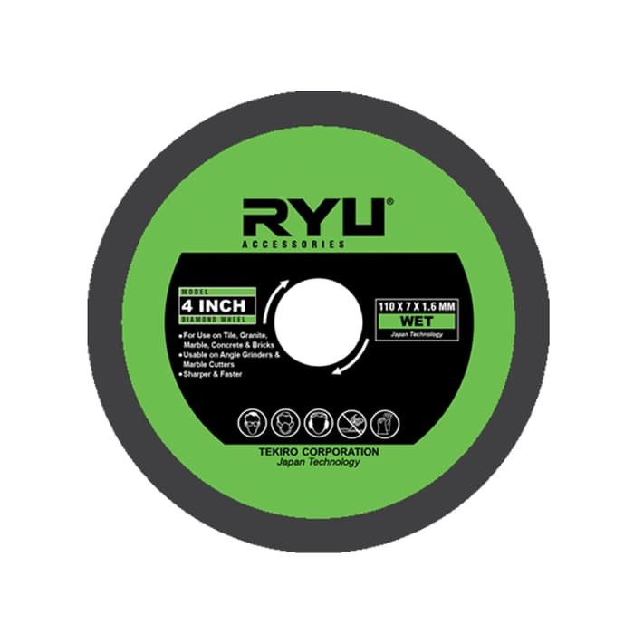 RYU DIAMOND DISC WET 110 X 7 X 1.6 MM 4&quot; - MATA POTONG KERAMIK BASAH