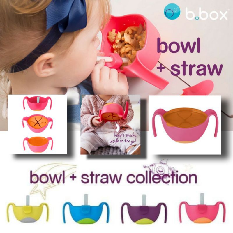 B.BOX BOWL AND STRAW  - BBOX MANGKOK +SEDOTAN - BBOX SNACK HOLDER - BBOX MANGKOK SEREAL