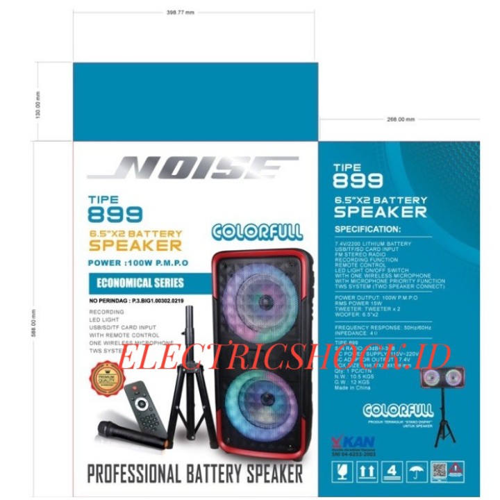 SPEAKER BLUETOOTH NOISE 899 COLORFULL