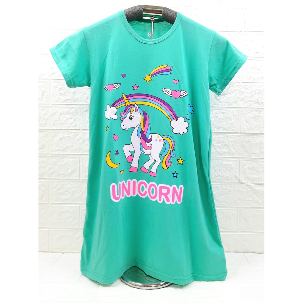 DRESS FASHION ANAK PEREMPUAN MOTIF UNICORN SPARKLE UNTUK ANAK UMUR 1-12 TAHUN
