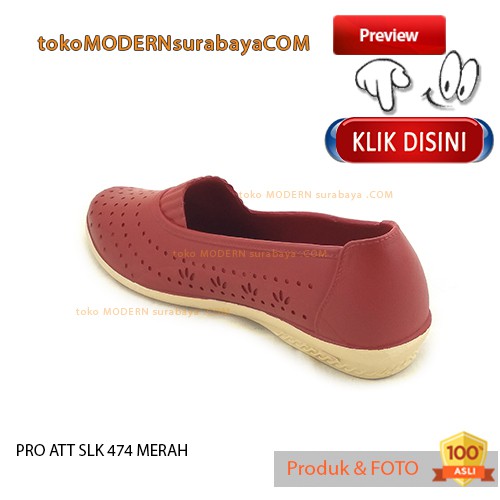 PRO ATT SLK 474 MERAH sepatu wanita casual slip on karet