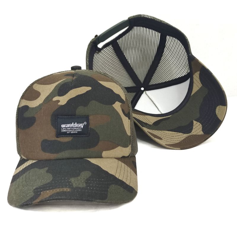 TOPI JARING PRIA DISTRO TRUCKER CAMO TOPI JARING ARMY DISTRO WANKBAY