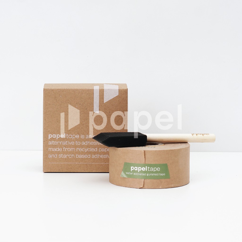 Gummed Tape | Papel Tape Box | Bundle Papeltape + Applicator Brush | Lakban Kertas Air