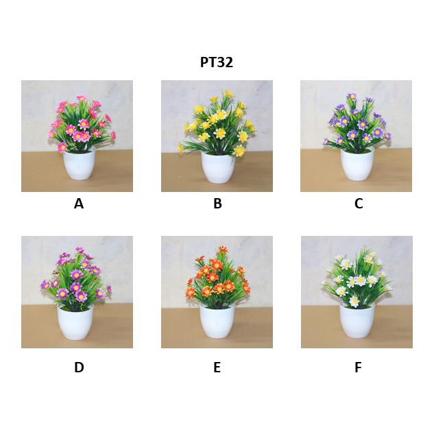 MOGYMOGY PT32 Pot Tanaman Hias Bunga Hias Plastik Ornamen Pot Bongsai Artificial Flower Decoration