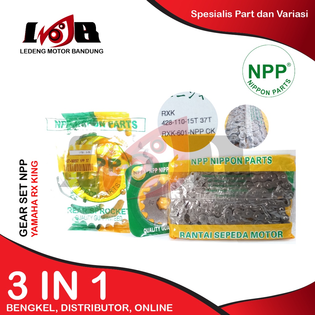 NPP Gear Set RX-King Rantai Komplit GirSet Depan Belakang Import Japan