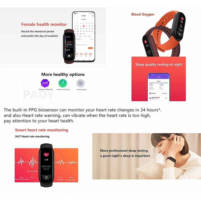 Smart Band 6 AMOLED Screen SPO2 Smartwatch Waterproof Smart MiBand