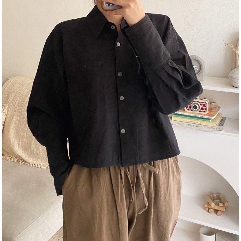 BEFAST - ZRX OOTD Blouse Wanita NICOl / LYDIA TOP BLOUSE / Pakaian Crop Kemeja Wanita / Atasan Lengan Panjang / Fashion Wanita Modis / Terbaru 2022 / Kemeja Polos Casual / OOTD Remaja ABG Kekinian / Kemeja Outer Crop