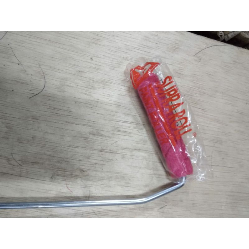 GAGANG KUAS KAPAL ROLL SUPRA MERAH 4&quot; INCH KUAS CAT TEMBOK MINYAK MERAH