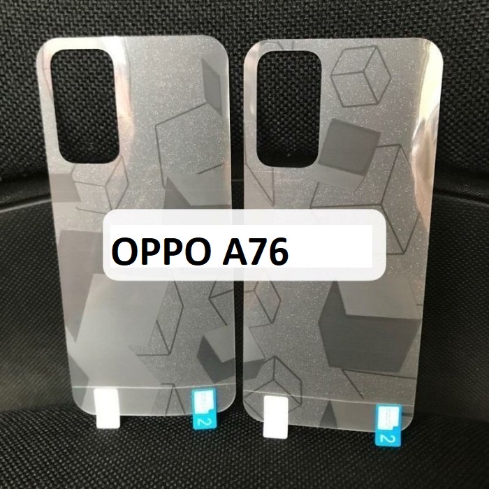 OPPO A78 5G A77S A17 A76 A96 A16e A55 A54 A95 A74 4G A74 5G ANTI GORES BELAKANG SKIN MOTIF GLITTER CUBE, GARSKIN BACK ANTI JAMUR TRANSPARAN PELINDUNG BELAKANG