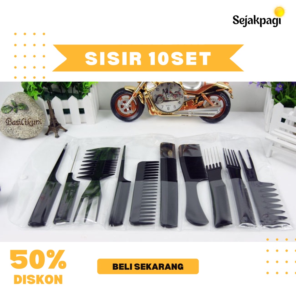 10pcs Sisir Rambut Salon Hair Comb Sisir Cowok Sisir Cewek Sisir Cukur