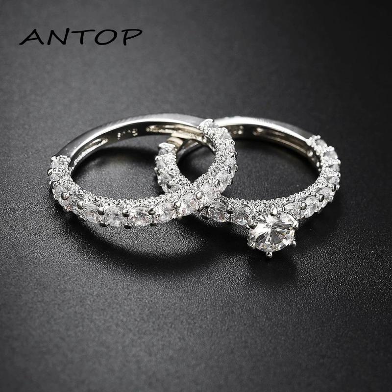 2022 Cincin Pasanganpriawanita Hias Full Berlian Imitasi Gaya Eropaamerika Untuk Pernikahan
