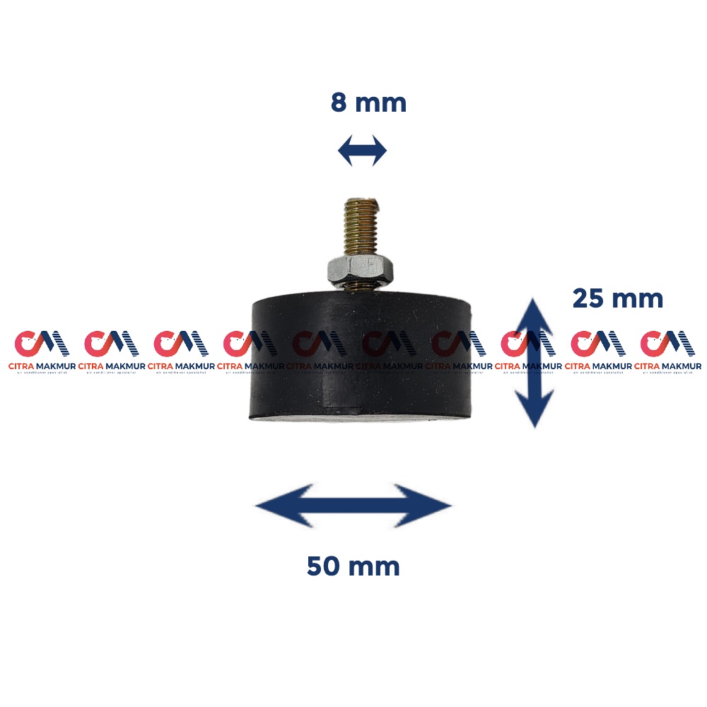 Karet Dudukan AC Split Outdoor- Engine Mounting 50 mm x 8 mm x 25 mm Mesin Air Conditioner Lantai Anti Getar