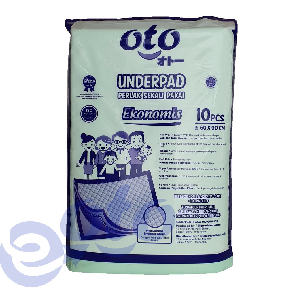 OTO Underpad Under pad Perlak Sekali Pakai Alas Pasien Menyerap Urine Darah isi 10 pcs