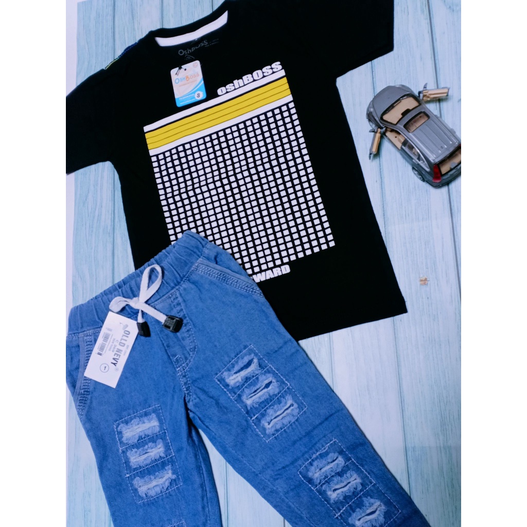 STJRP - Premium Setelan jogger ripped anak dan kaos distro karakter 1-8 tahun part 2-8