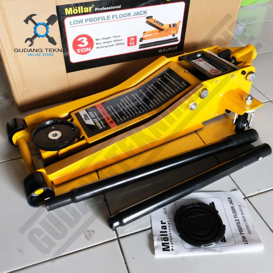 Dongkrak Buaya Low Profile 3 Ton Mollar MLR-LPFJ3T Floor Jack