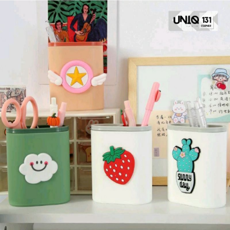 Tempat pensil stand organizer alat tulis / Kotak pensil meja kantor meja belajar unik lucu