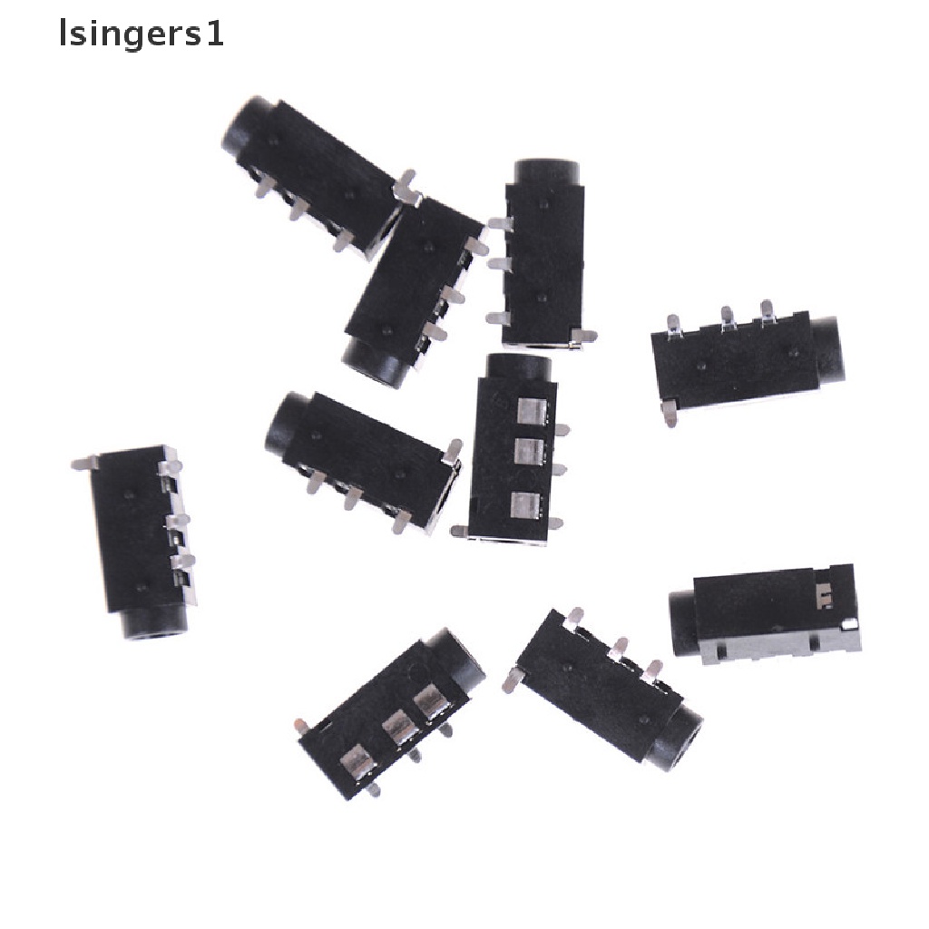 (lsingers1) 10pcs PJ-320D 4 Pin SMD 3.5mm Female Konektor Jack Headphone PCB Mount