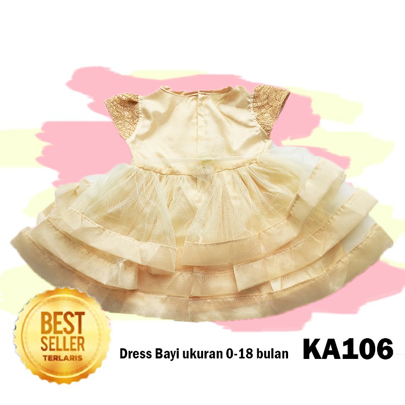 Baju Bayi Perempuan Gaun Balita Dress Bayi 0- 18 bulan Princess Ulang Tahun Pesta Brukat Promo KA106