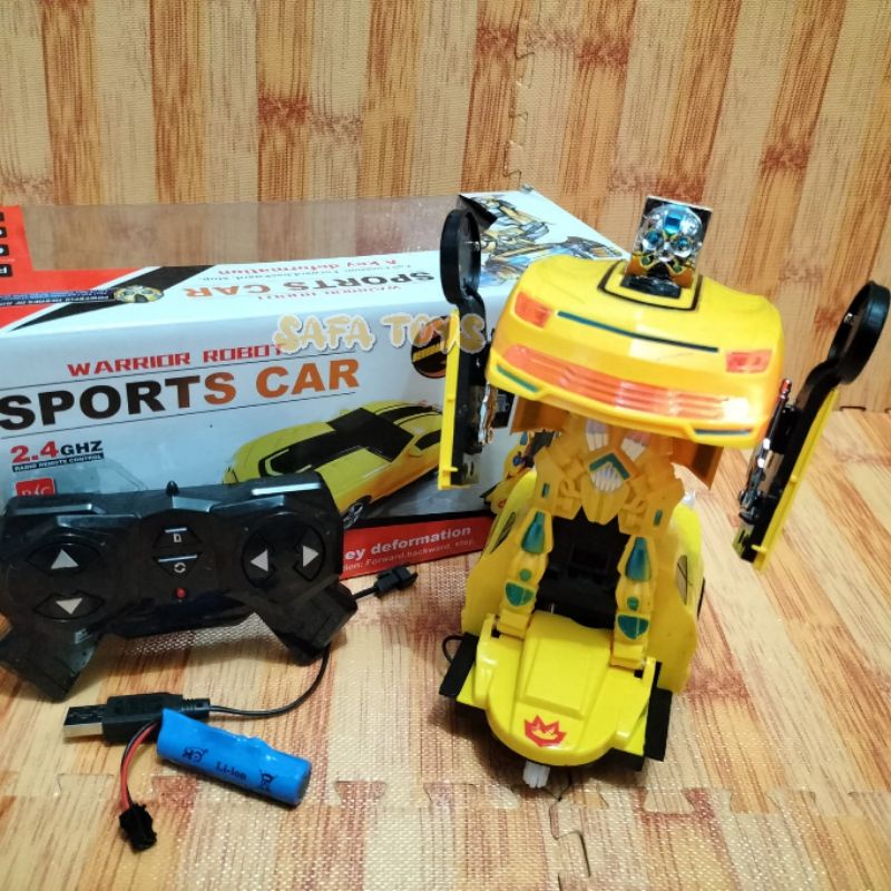 RC Mobil Robot Bumble Bee Deformation Bisa Jadi robot Dari remot free 2 baterai remot Sport Car