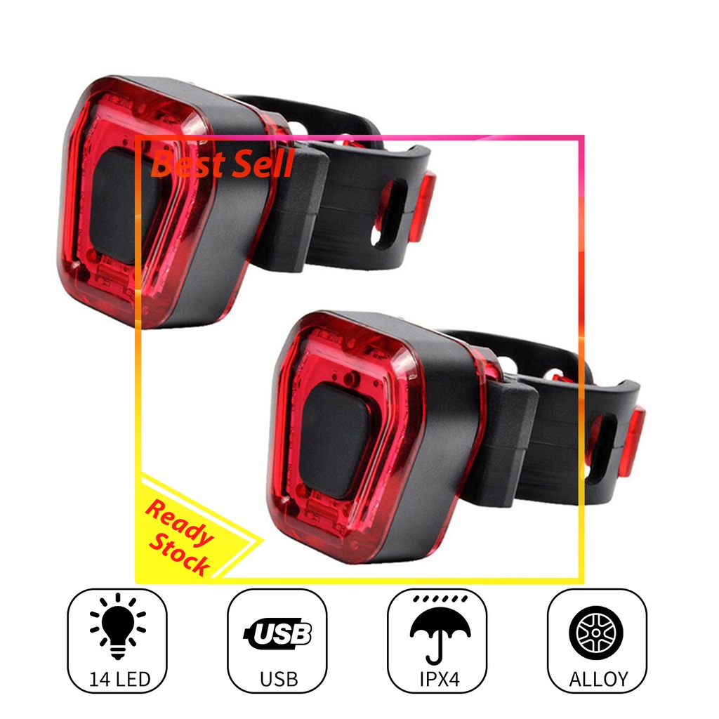 Bike Rear Light LED Bright Bicycle Back Tail Lamp for Night Riding Cycling