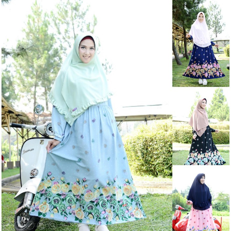 PROMO: TERLARIS Gamis NIBRAS NS 17 Motif, Baju Muslim Wanita, Gamis Syar'i