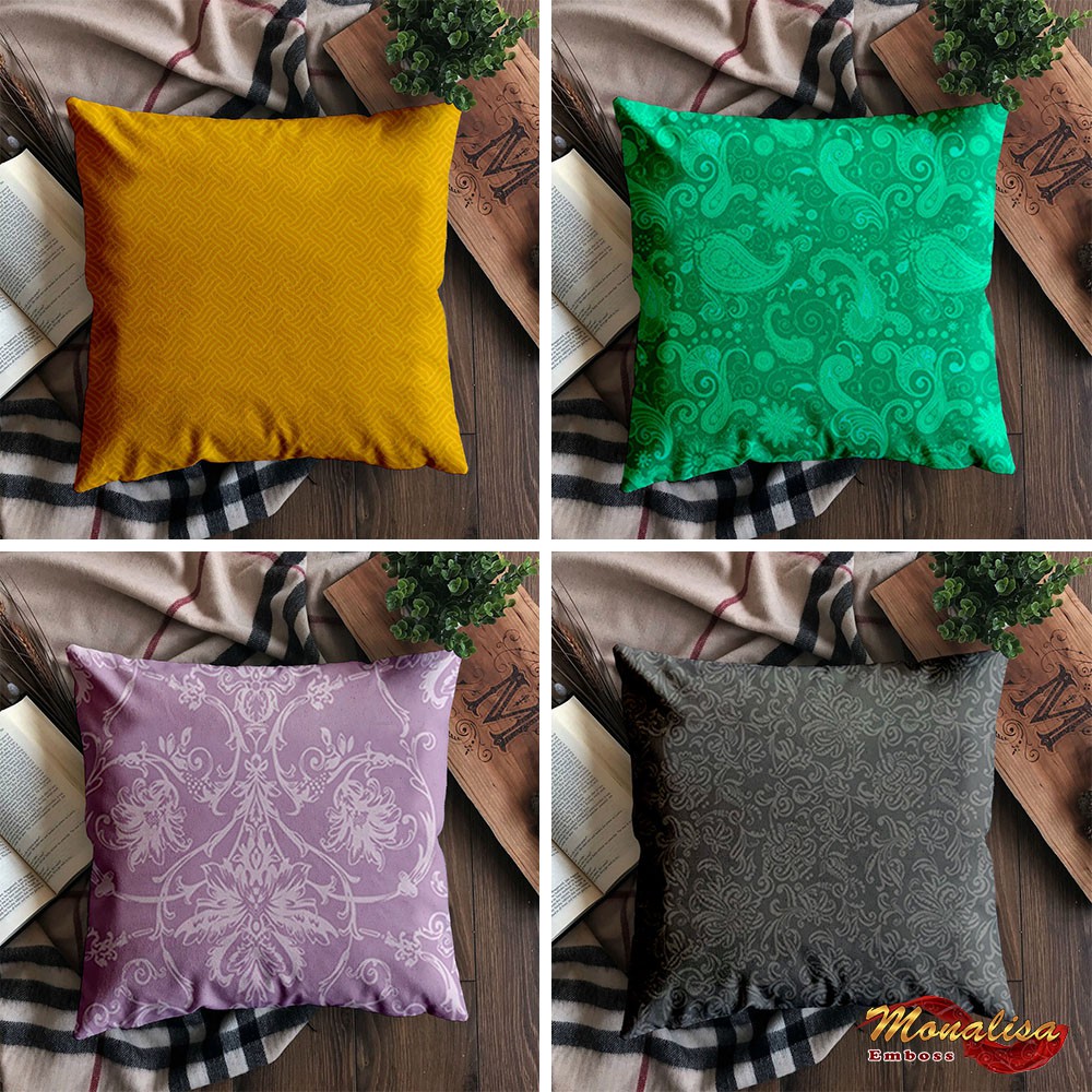 Monalisa Sarung Bantal Sofa Jacquard Emboss Uk 40x40 - warna Random