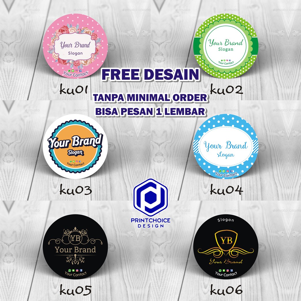 Stiker label free design produk kemasan