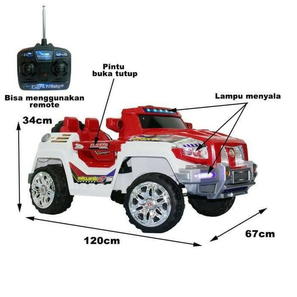 MOBIL AKI ANAK 2 SEATER M-6168 ADA REMOTE CONTROL BISA DINAIKIN