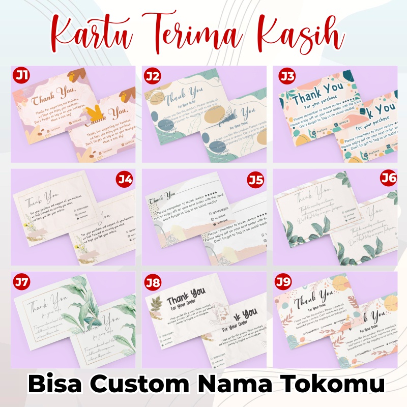 KARTU THANK YOU | KARTU TERIMA KASIH OLSHOP