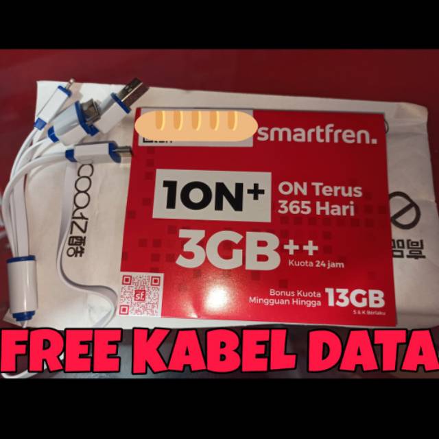 Kartu Paketan Perdana Smartfren 1ON+ ION+ 3GB 1th