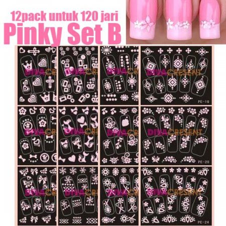 ISI 12 PACK NAIL ART STICKER PINKY SET B