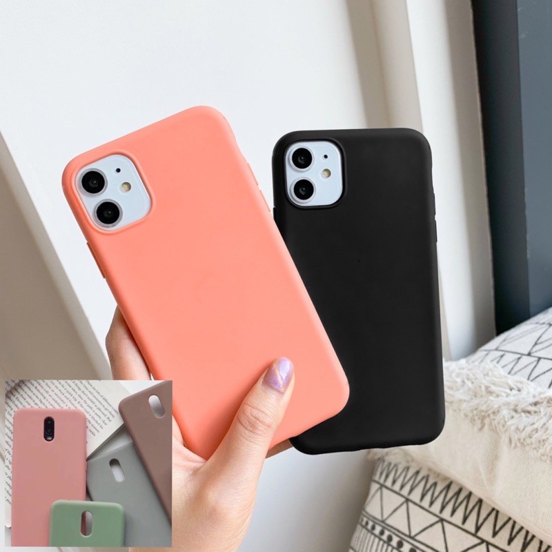 Case Polos Banyak Warna ALL PHONE TYPES! (PINK, RED, BLACK, NAVY, PASTEL , CHOCO, PEACH GREY GREEN )