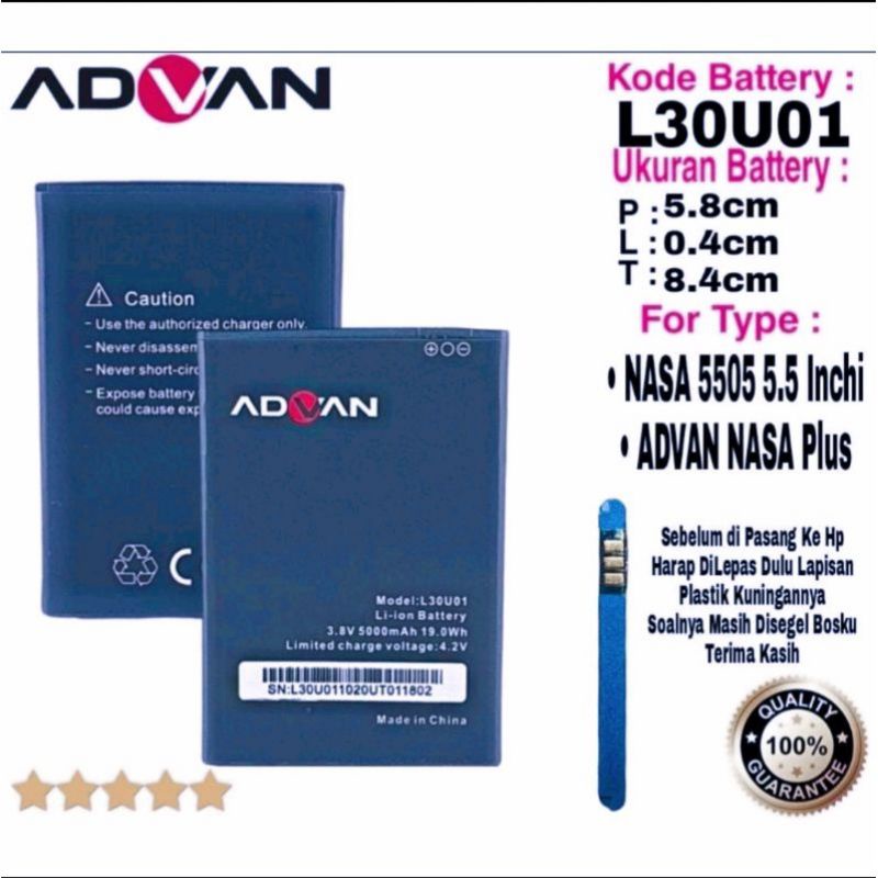 MM - Baterai Batre Advan Nasa Plus L30U01 Nasa +  L30U01 5505 5.5 inchi Batrey