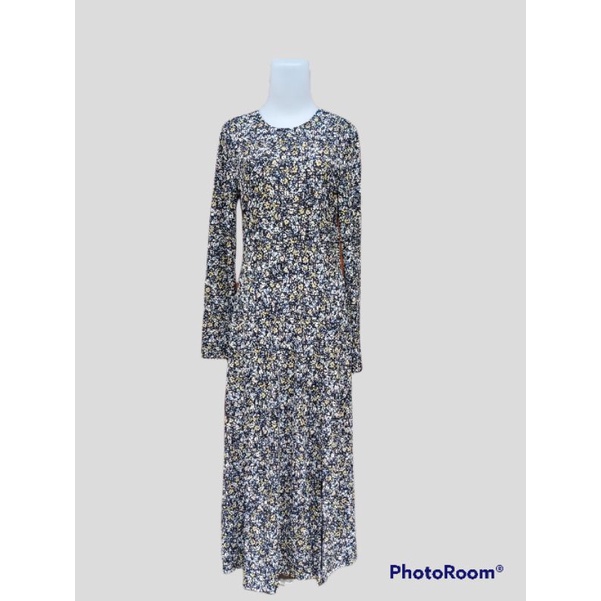 DRESS WANITA B*NANA REPUBLIC MIDI FLORALORIGINAL 100%