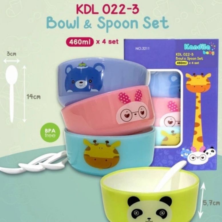 KANDILA 8pcs Bowl and Spoon Set KDL022 Mangkok dan Sendok Bayi