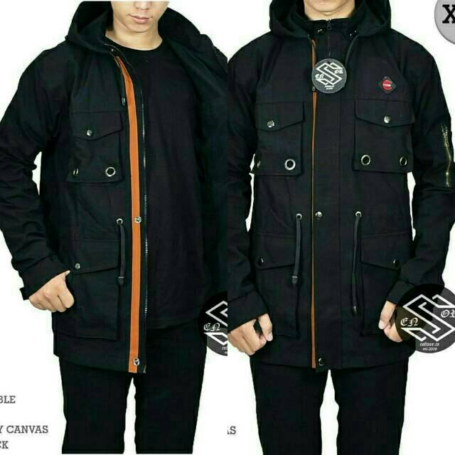 Jaket Parka Pocket Sensor Jumbo XXL/Big Size/Ukuran XXL Hitam dan Navy