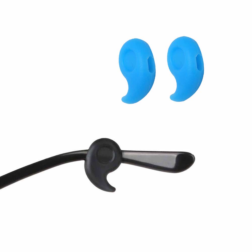 1 Pasang [ Biru Muda ] Pengait Kacamata Silikon - Anti Slip - Earhook Silicone - Penahan Hijab Style - KP8075