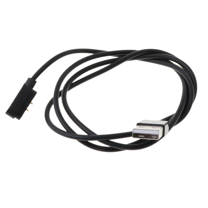 Zzz Kabel Charger Magnetik Warna Hitam Untuk Smartwatch 2 Pin Jarak 4mm