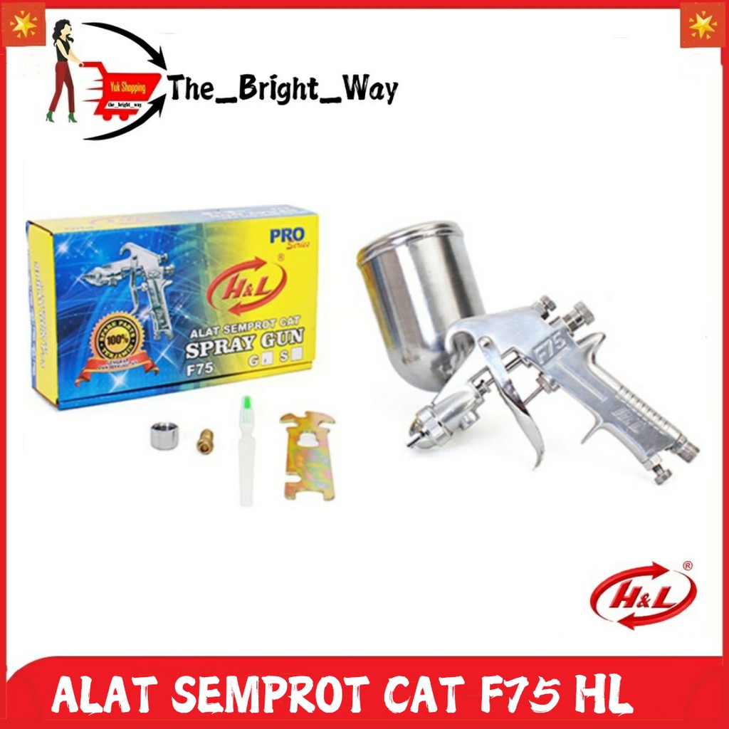 hnl pro paket spray gun f75   air filter   alat semprot cat mobil motor