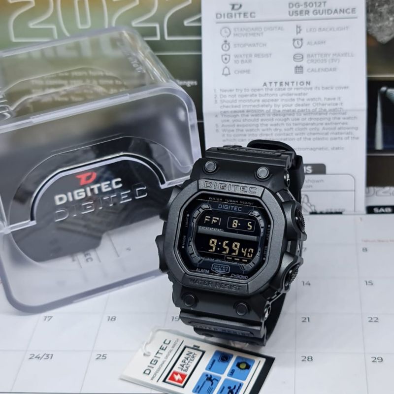 Jam Tangan Pria Digital DIGITEC DG 5012 Rubber Original